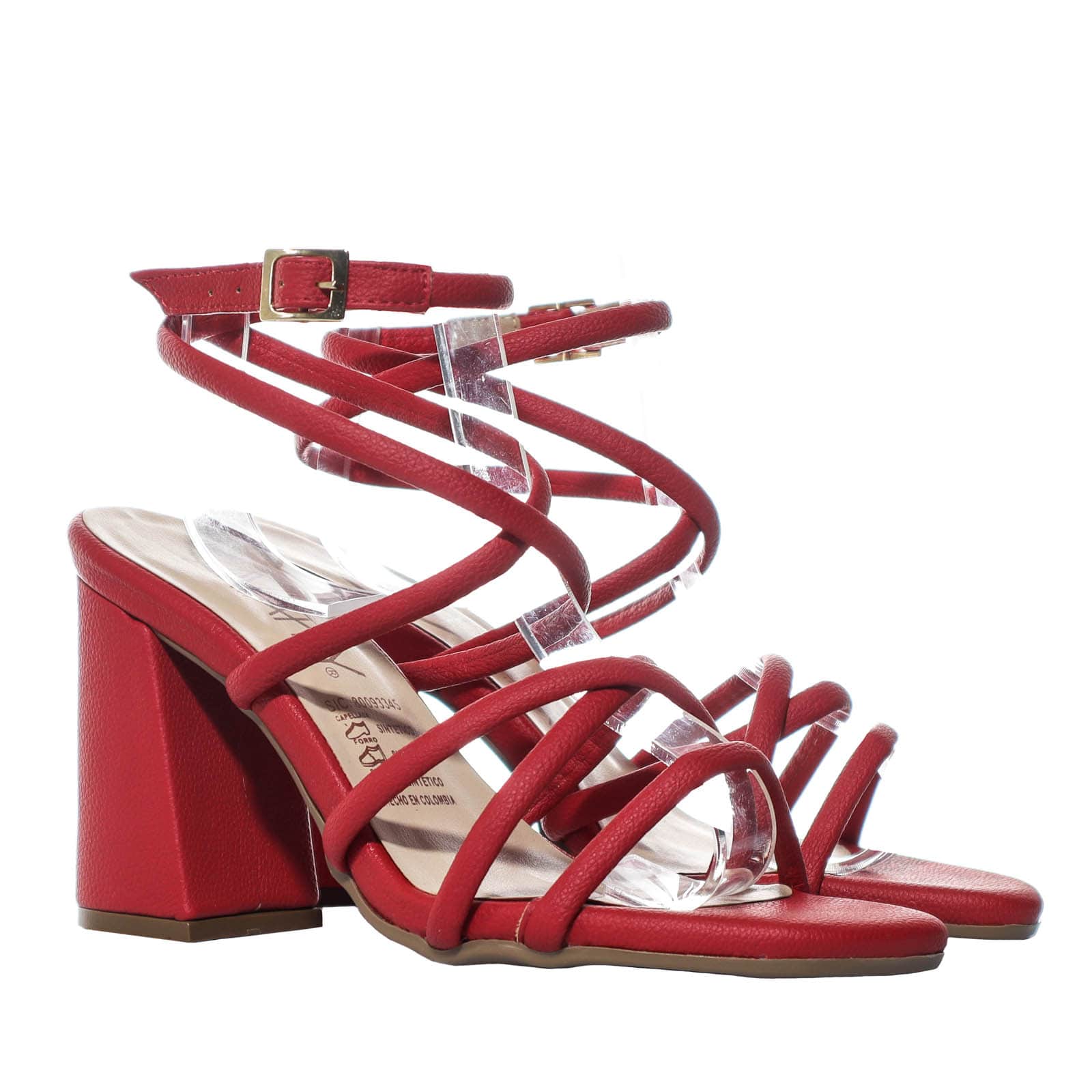 Sandalia tacon rojo para mujer 2485-Z148