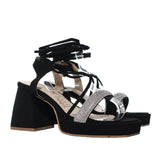 Sandalia tacon negro nobuck para mujer 2586-Z148