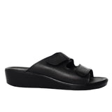 Plataforma baja negro cuero para mujer H-ABIGAIL