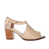 Sandalia tacon kaki cuero para mujer H-DANNA