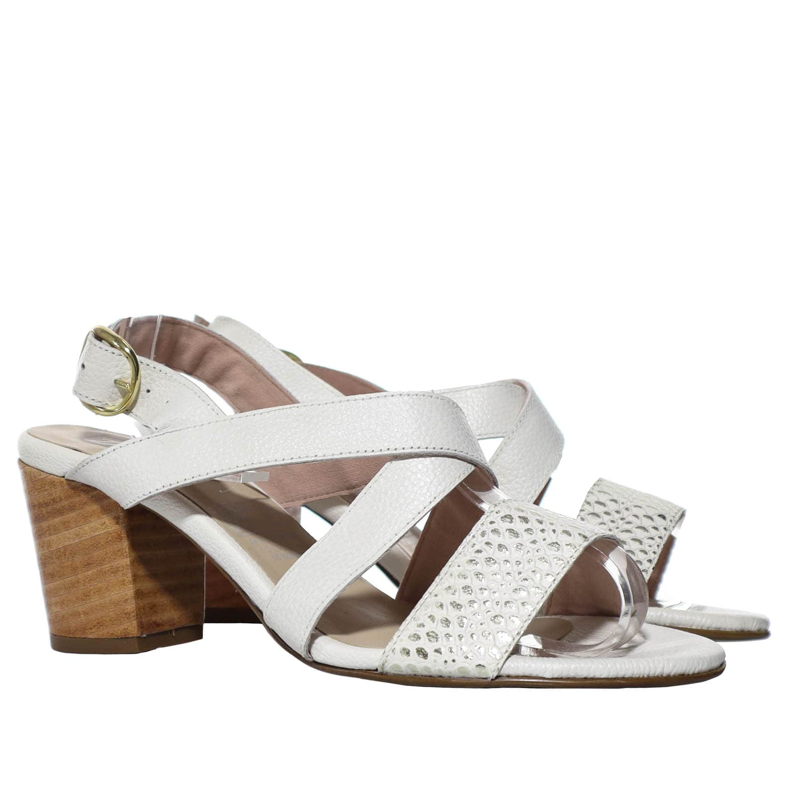 Sandalia tacon talco cuero para mujer H-VANESA