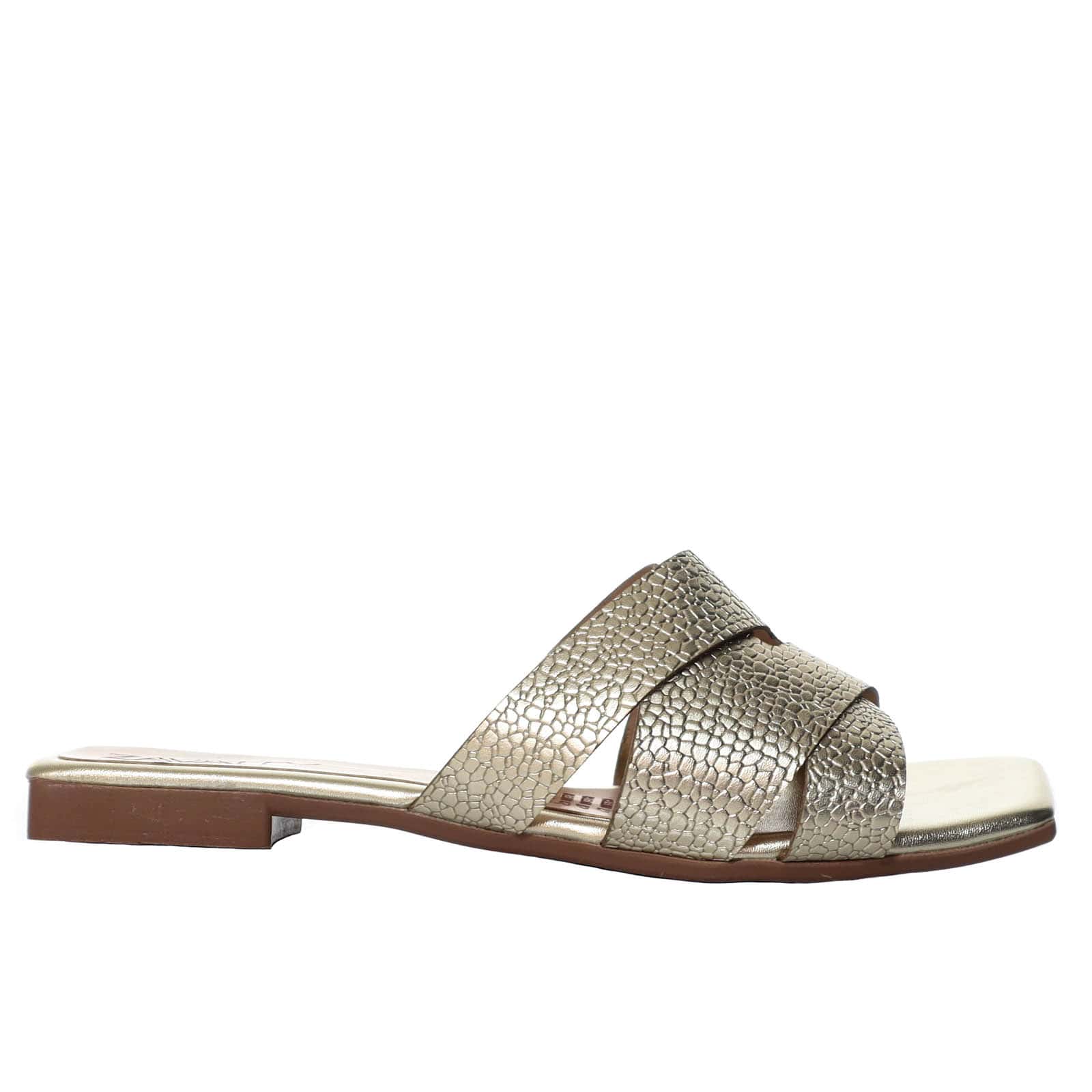 Sandalia plana champaña para mujer P398-Z84