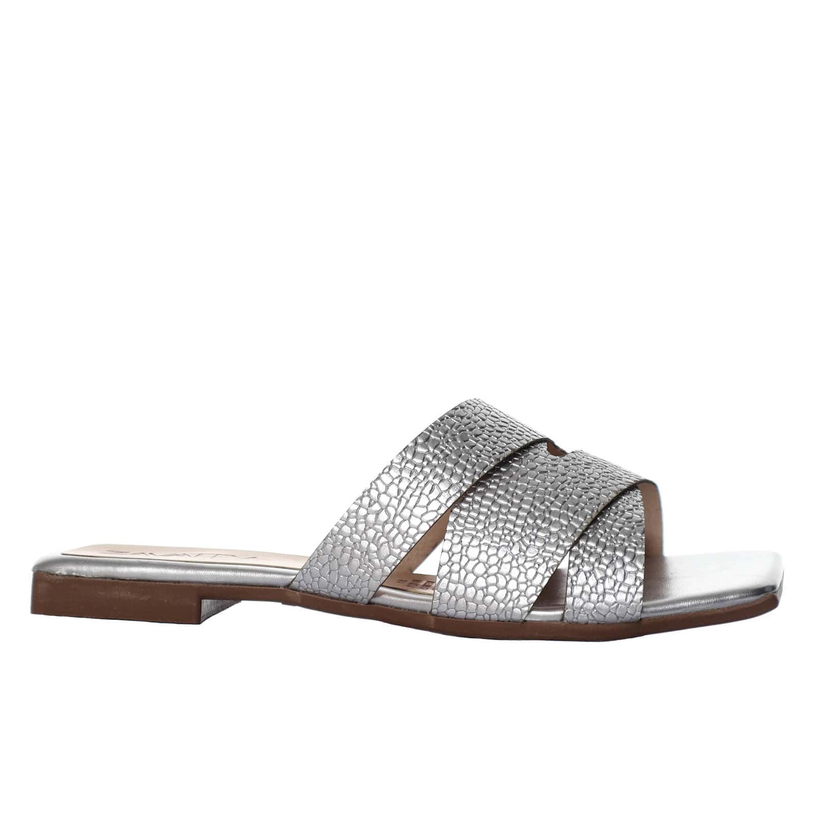 Sandalia plana plata para mujer P398-Z84