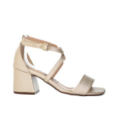 Sandalia tacon champaña para mujer Q51-Z471