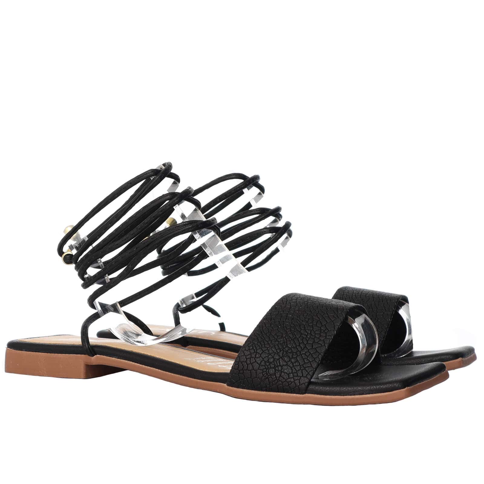 Sandalia plana negro para mujer V660-Z84