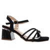 Sandalia tacon negro nobuck para mujer Z-0423-Z586