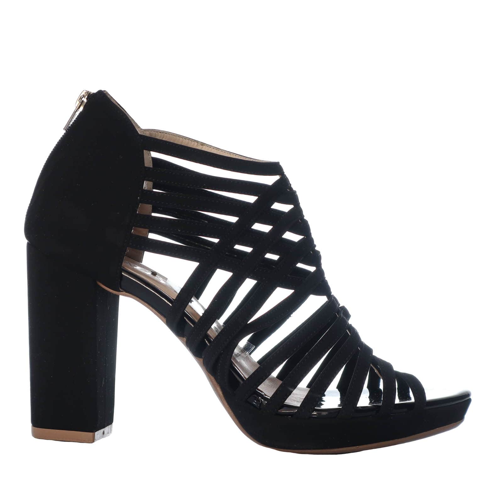 Sandalia tacon negro nobuck para mujer 012-Z187