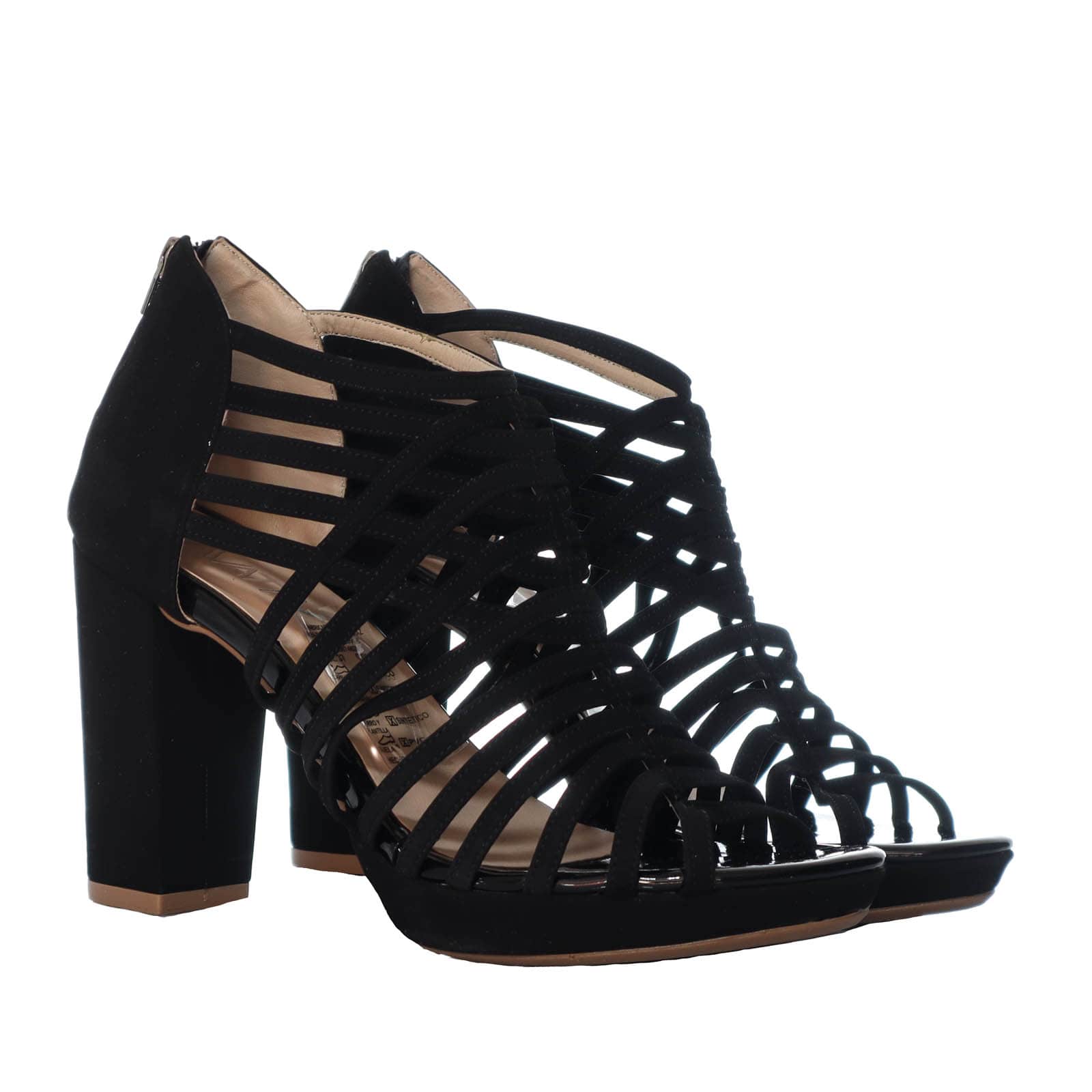 Sandalia tacon negro nobuck para mujer 012-Z187