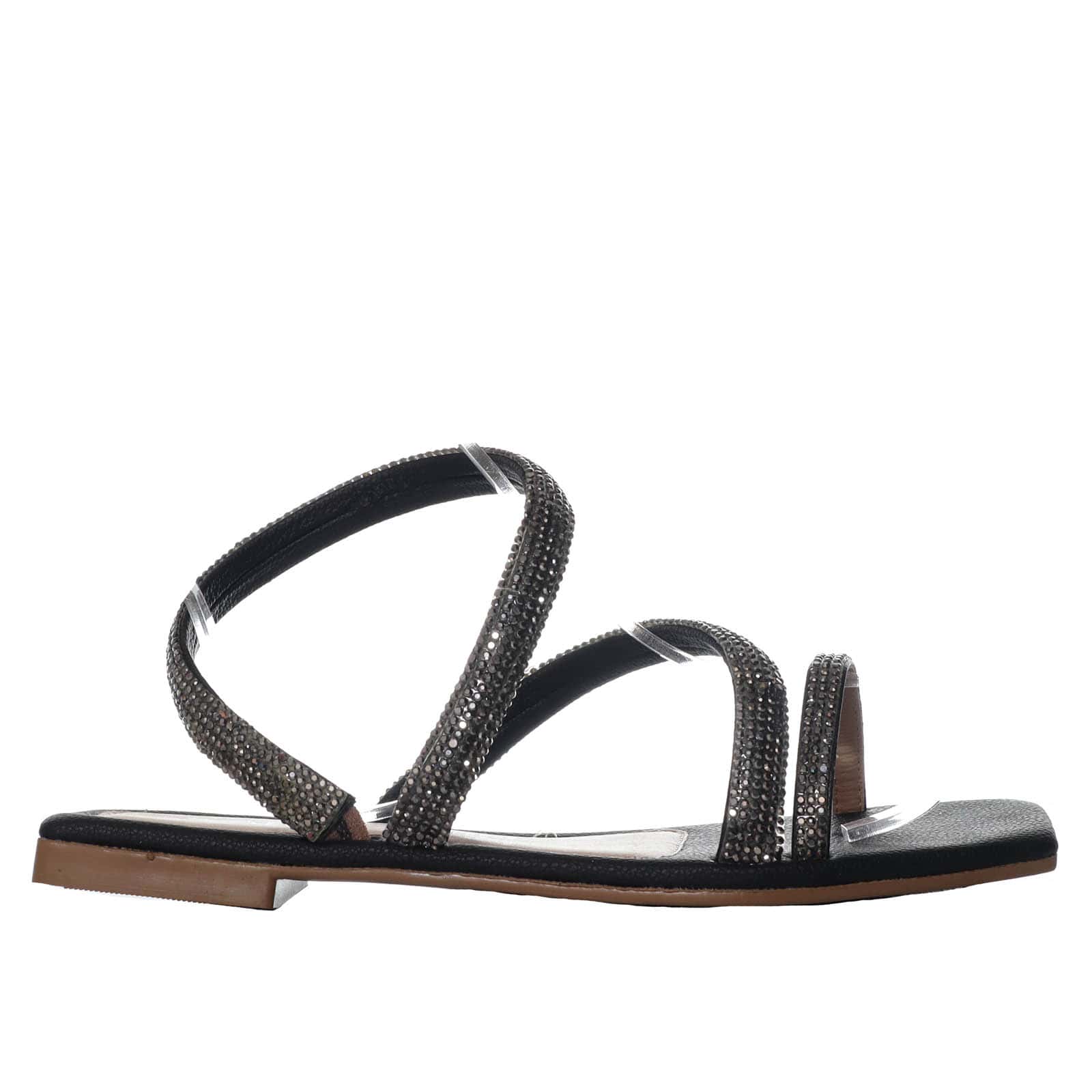 Sandalia plana negro para mujer 1300-Z562