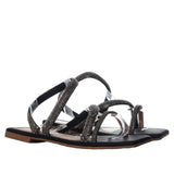 Sandalia plana negro para mujer 1300-Z562