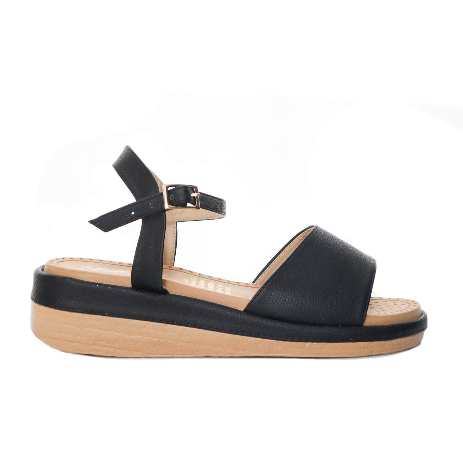 Sandalia plana negro para mujer 137-Z431