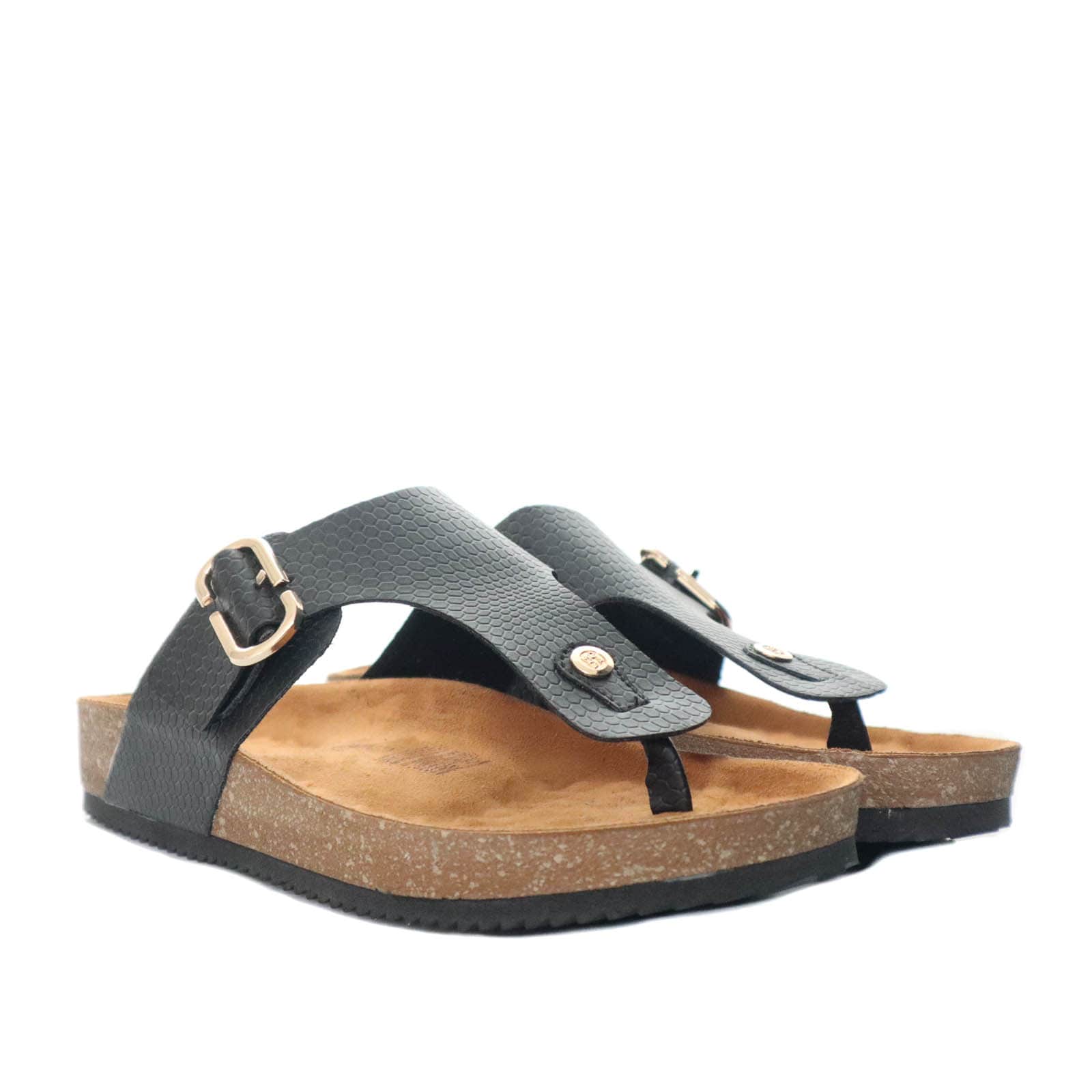 Sandalia plana negro para mujer 2000-Z620