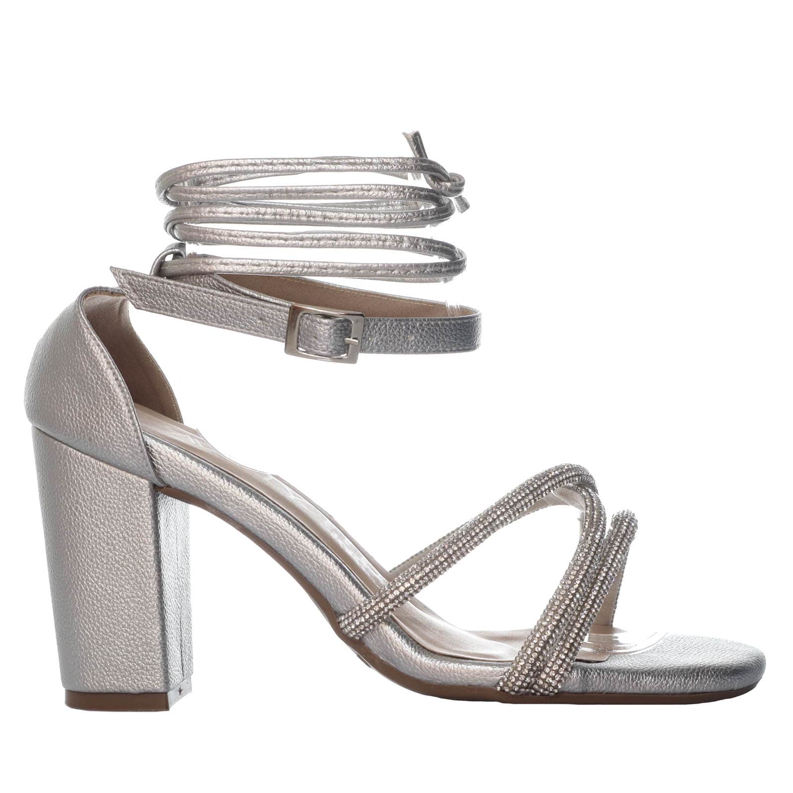 Sandalia tacon plata golosina para mujer 2612-Z148