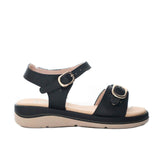 Sandalia plana negro para mujer 404-Z303