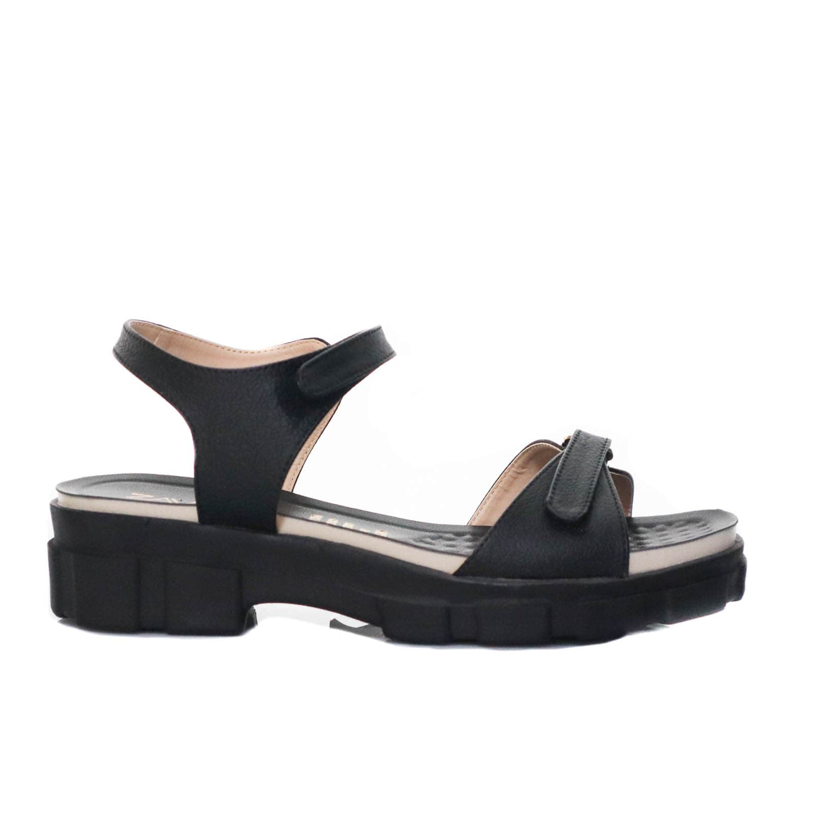Sandalia plana negro para mujer 7032-Z83