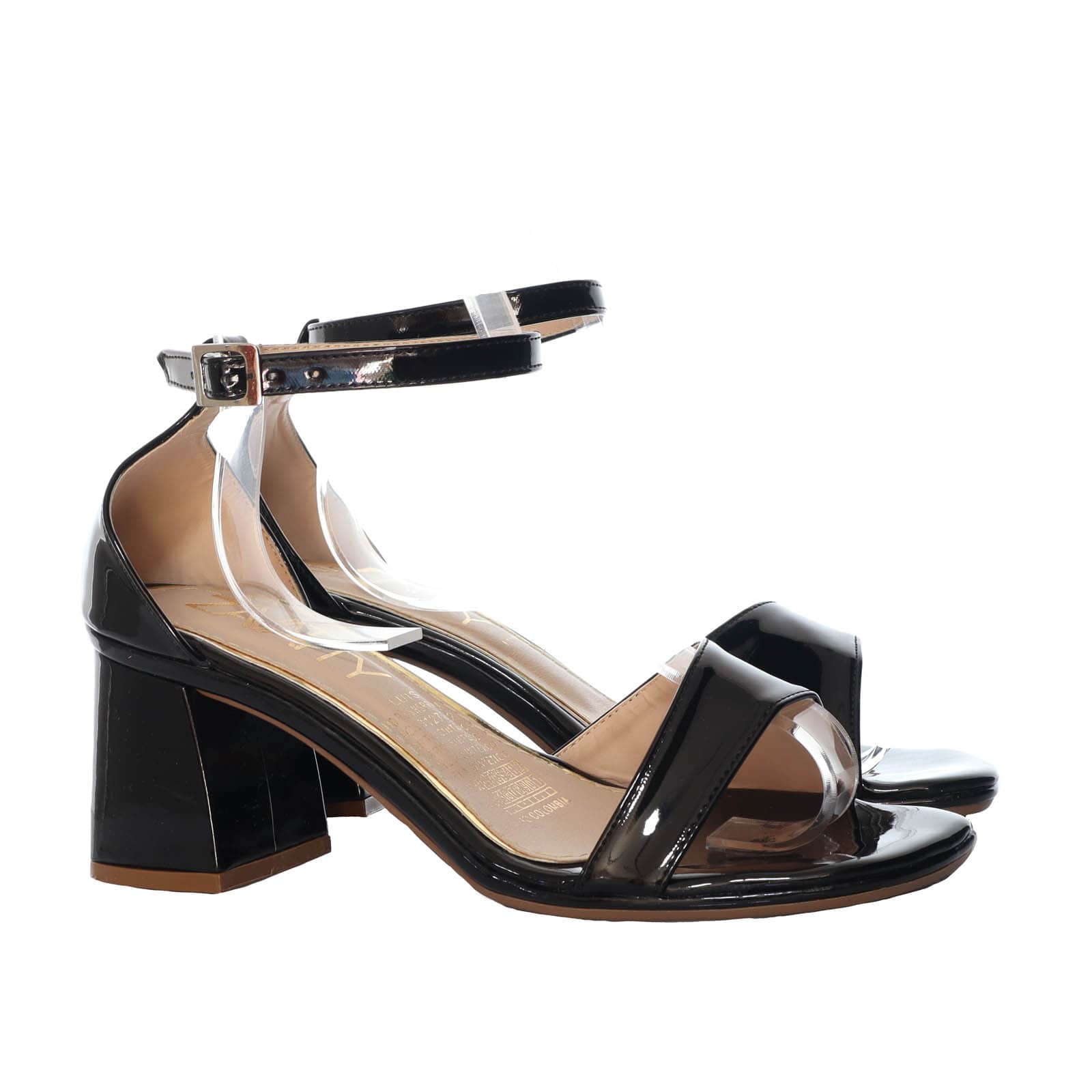 Sandalia tacon negro charol para mujer 867-Z571