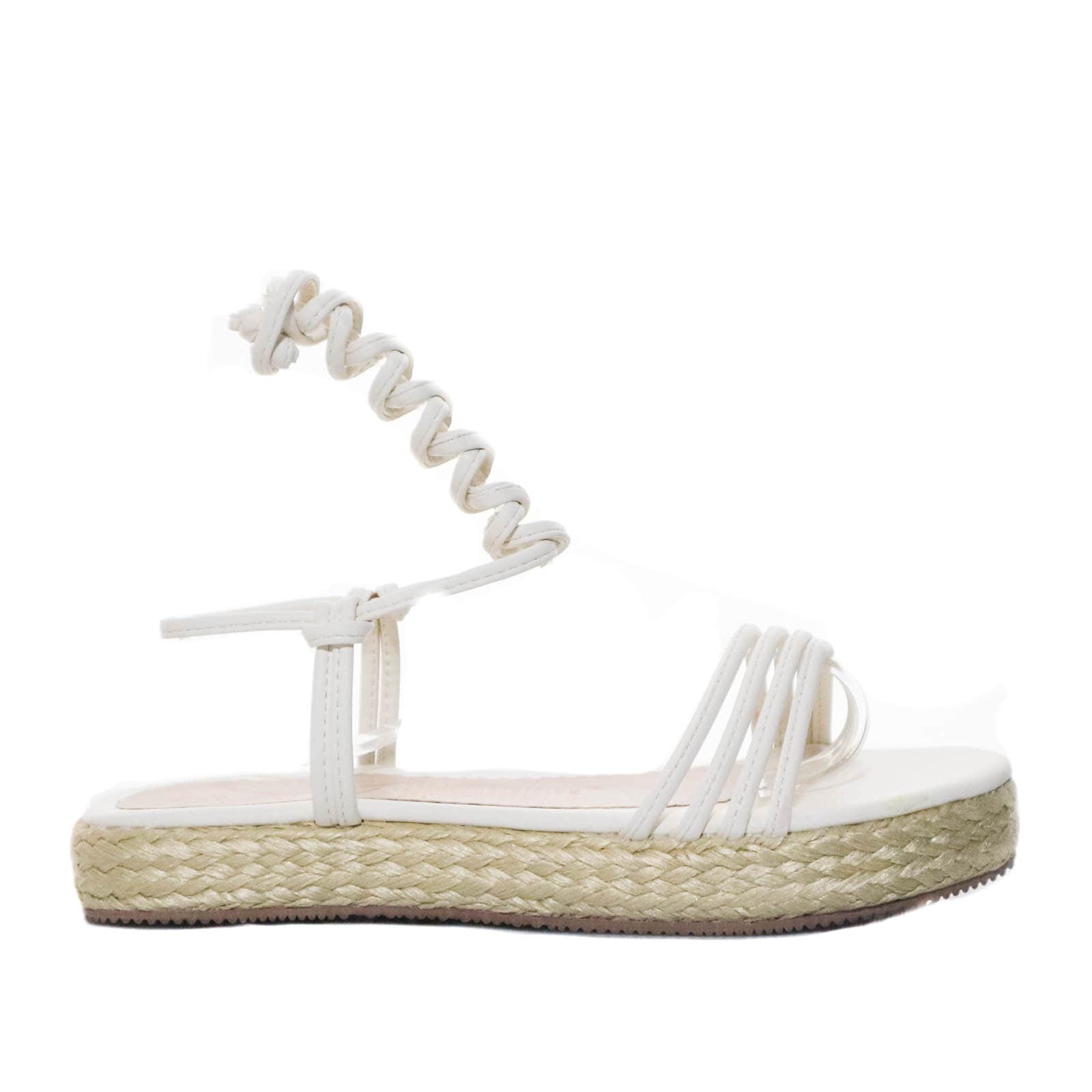 Sandalia plana talco para mujer E08-Z471