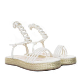 Sandalia plana talco para mujer E08-Z471