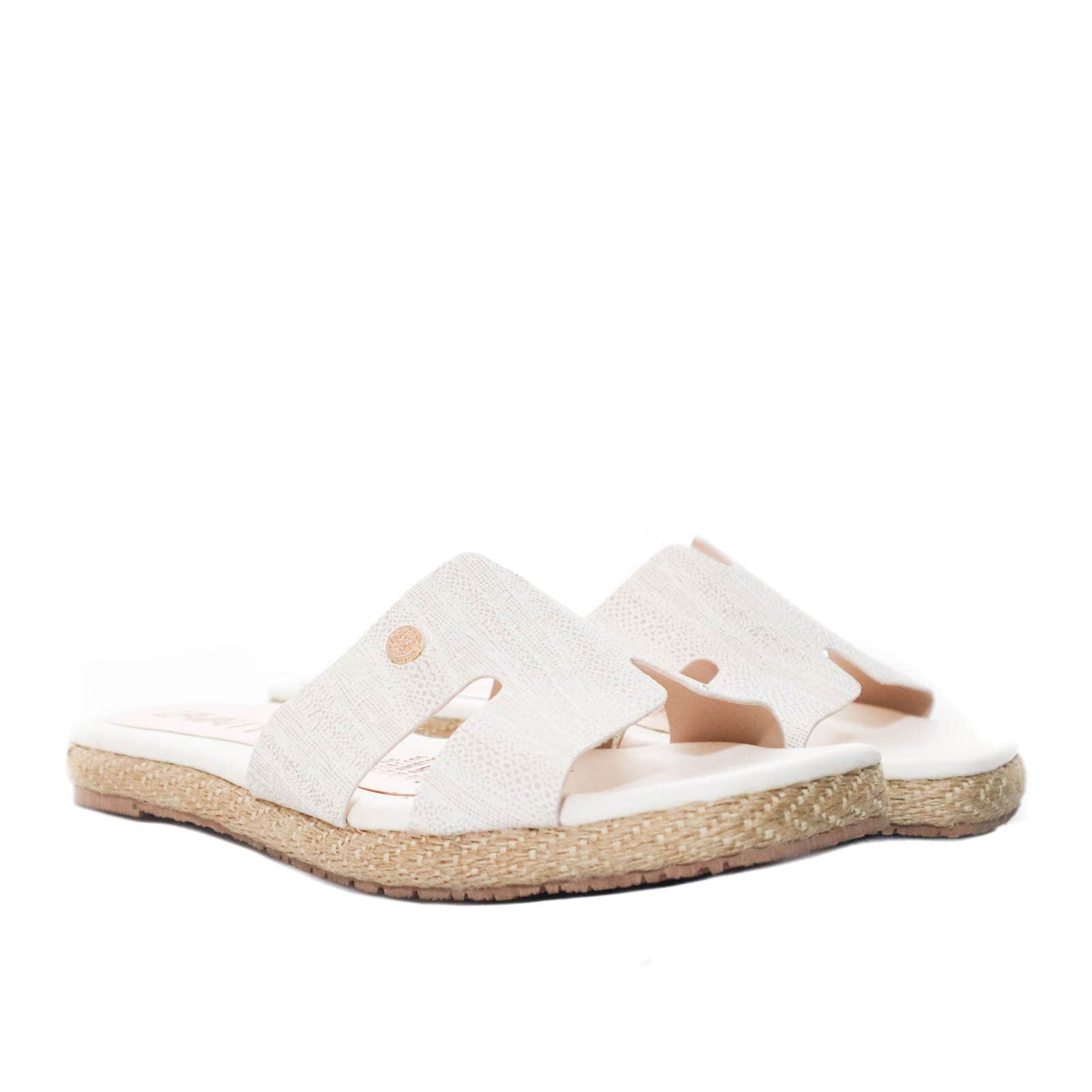Sandalia plana beige para mujer E203-Z84
