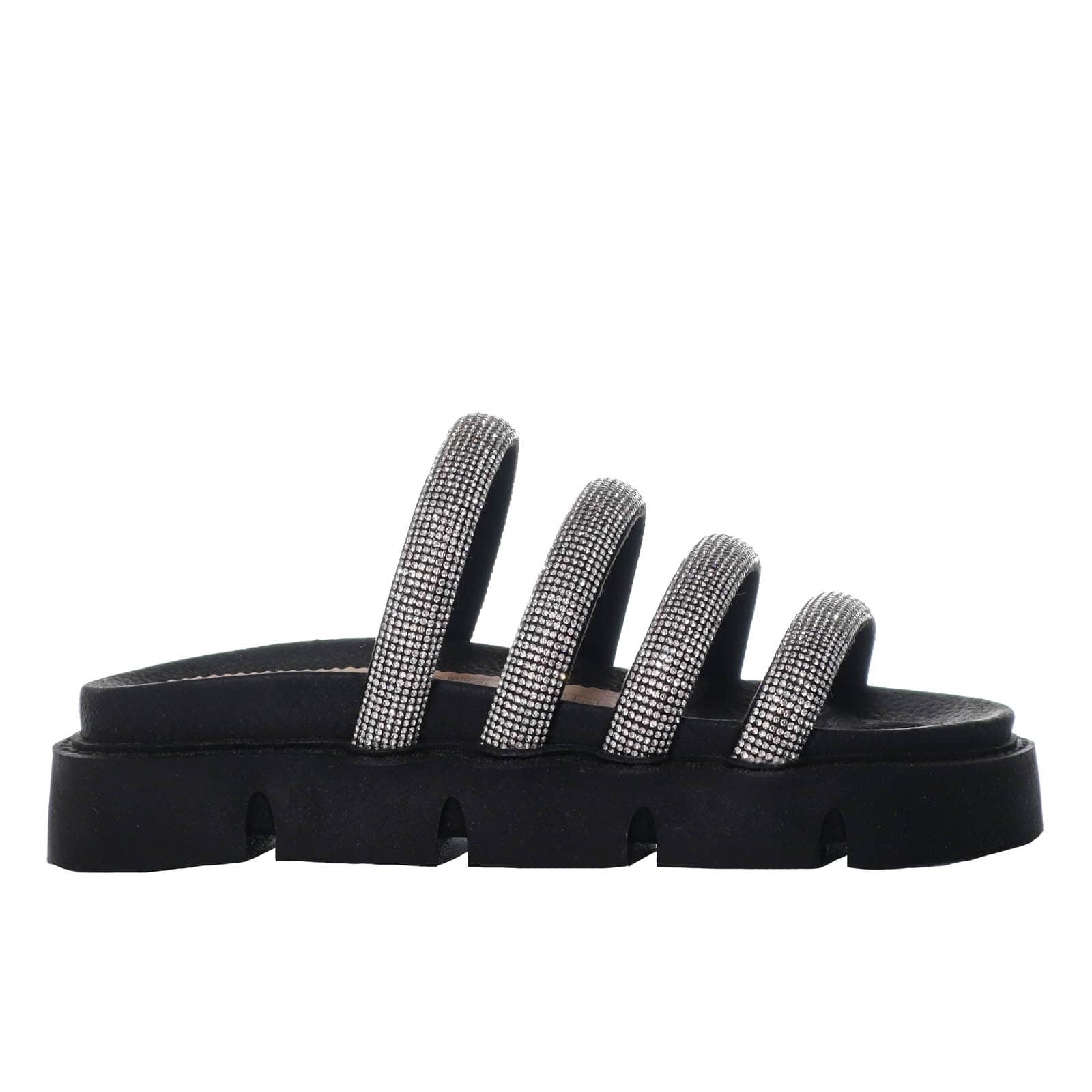 Sandalia plana negro para mujer M24-Z499