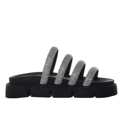 Sandalia plana negro para mujer M24-Z499