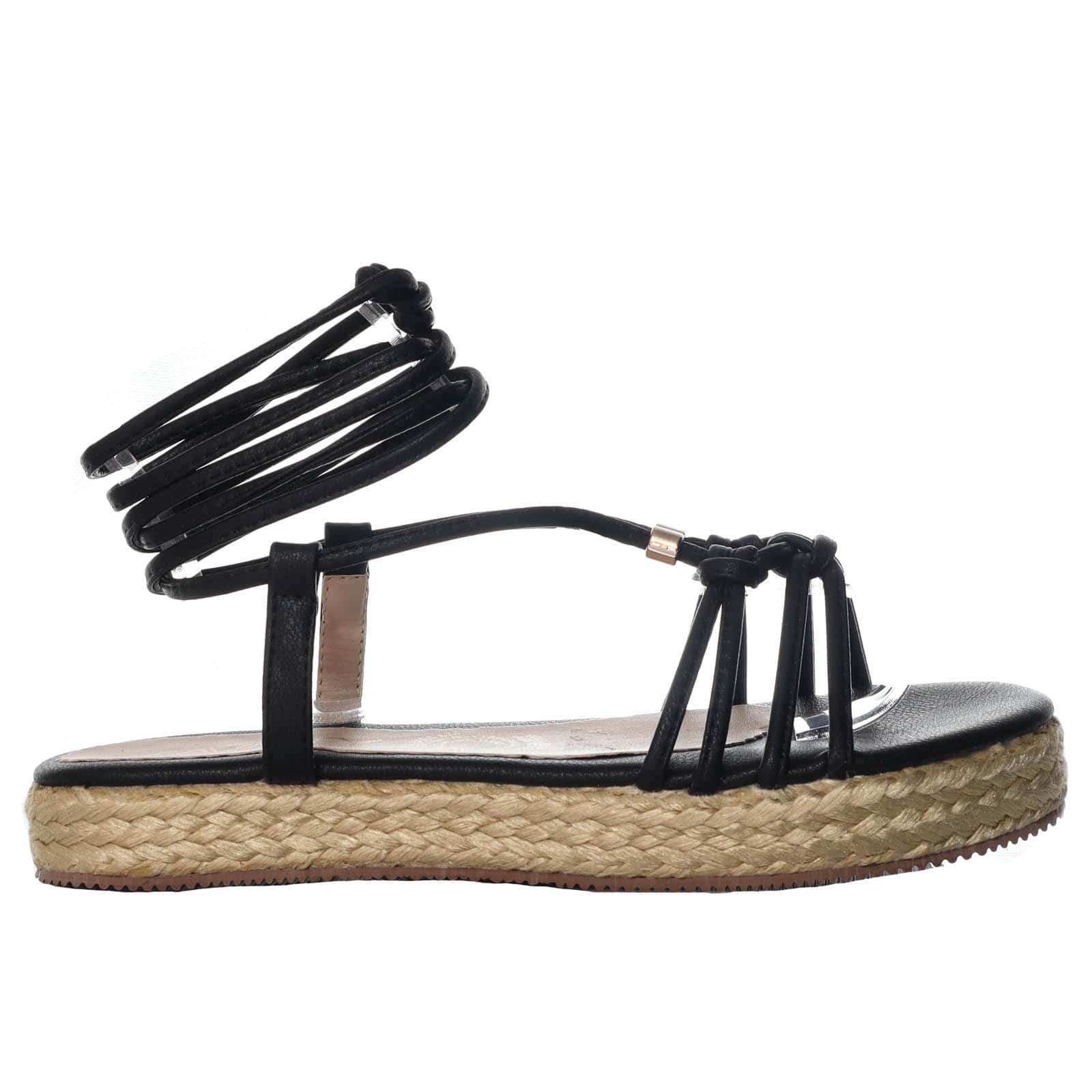 Sandalia plana negro para mujer M72-Z471