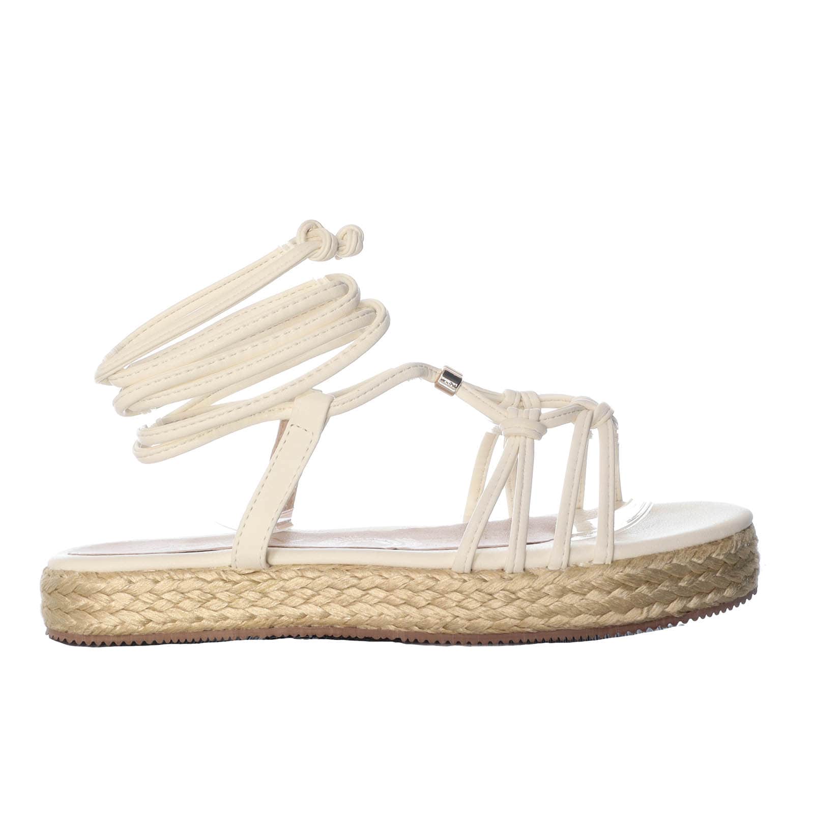 Sandalia plana talco para mujer M72-Z471