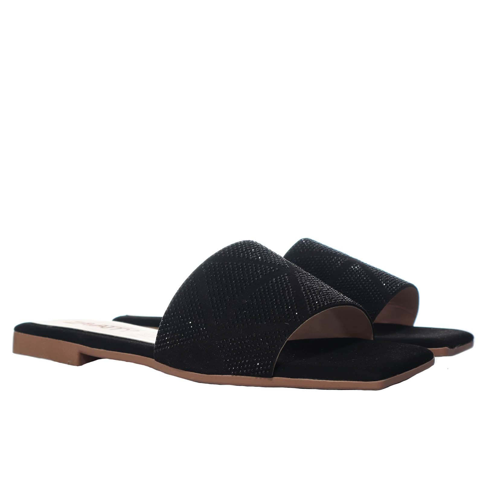 Sandalia plana negro para mujer P419-Z84