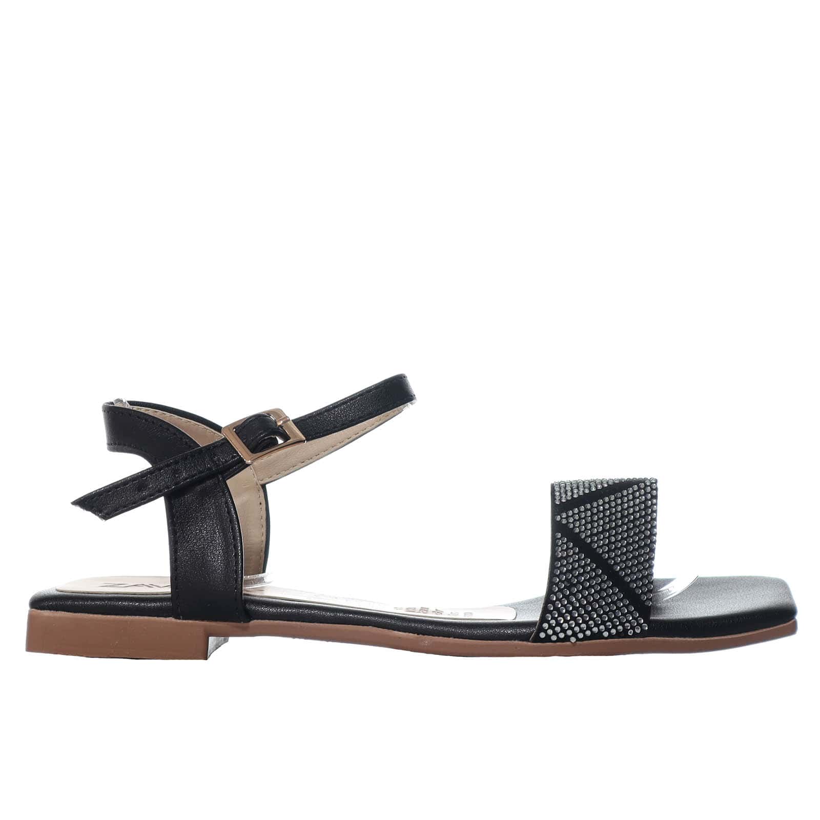 Sandalia plana negro para mujer P424-Z84