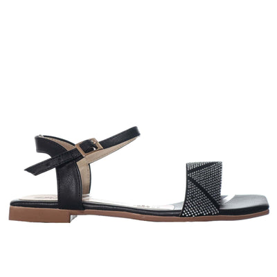Sandalia plana negro para mujer P424-Z84