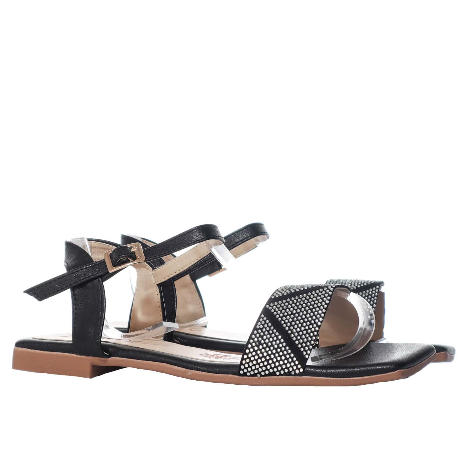 Sandalia plana negro para mujer P424-Z84