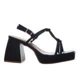 Sandalia tacon negro para mujer R-10-Z471