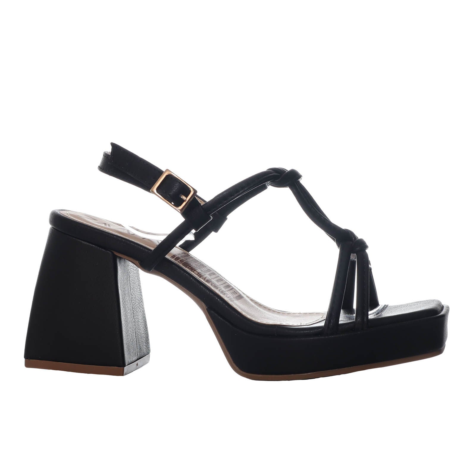 Sandalia tacon negro para mujer R-10-Z471