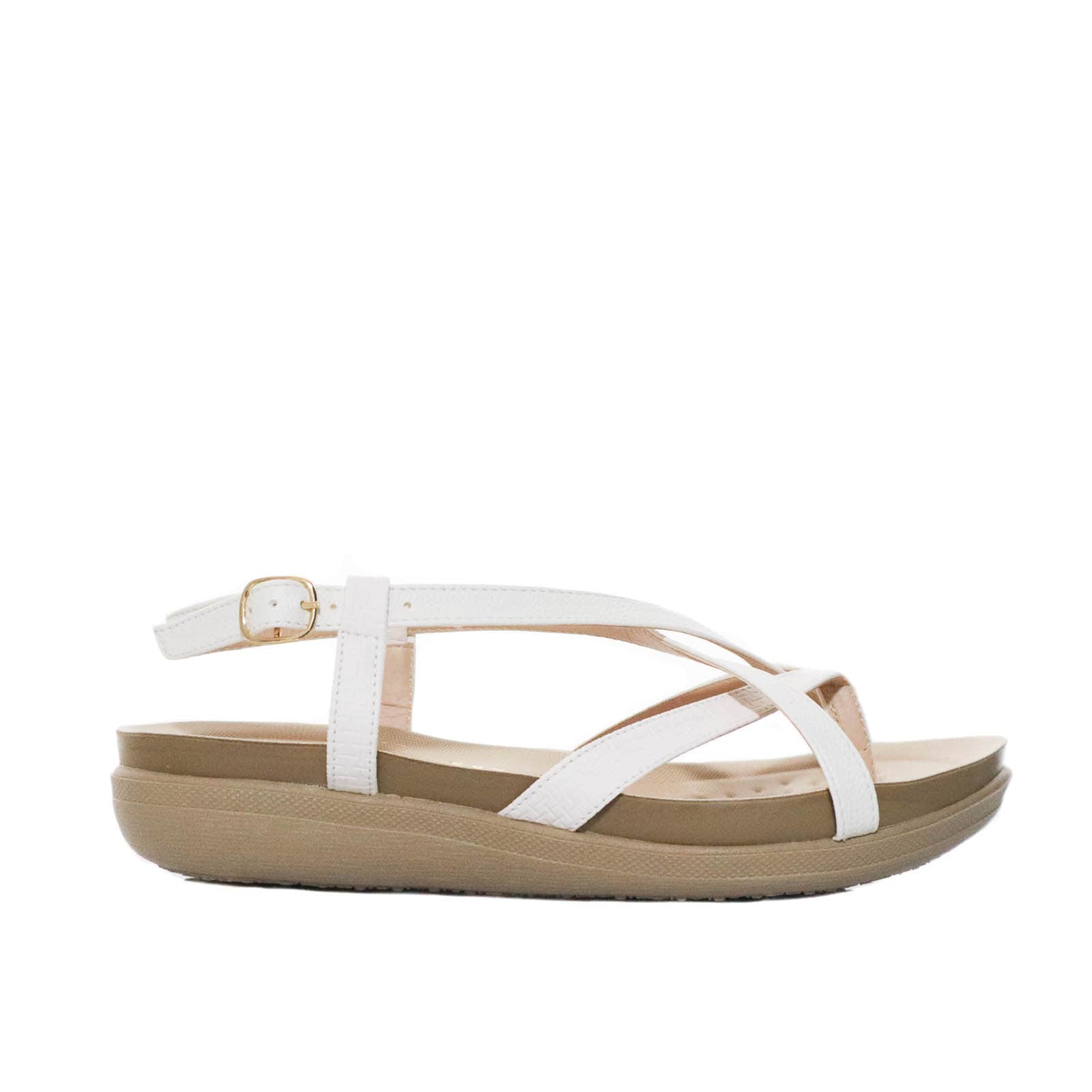 Sandalia plana talco para mujer 005-Z83