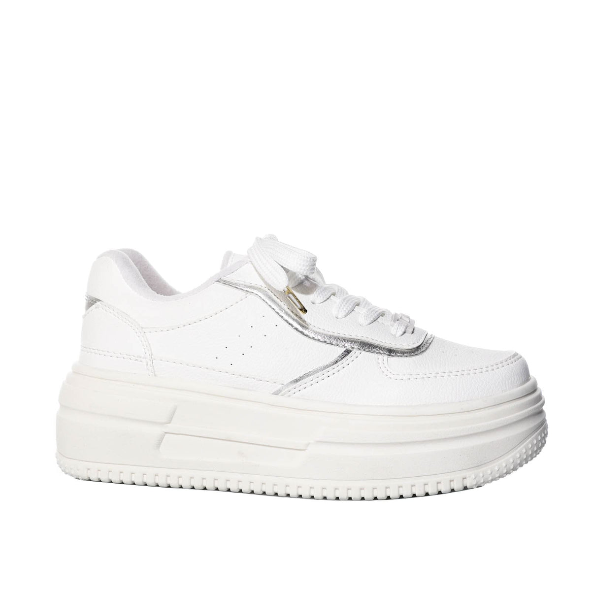 Tenis blanco x plata para mujer 1171-Z518