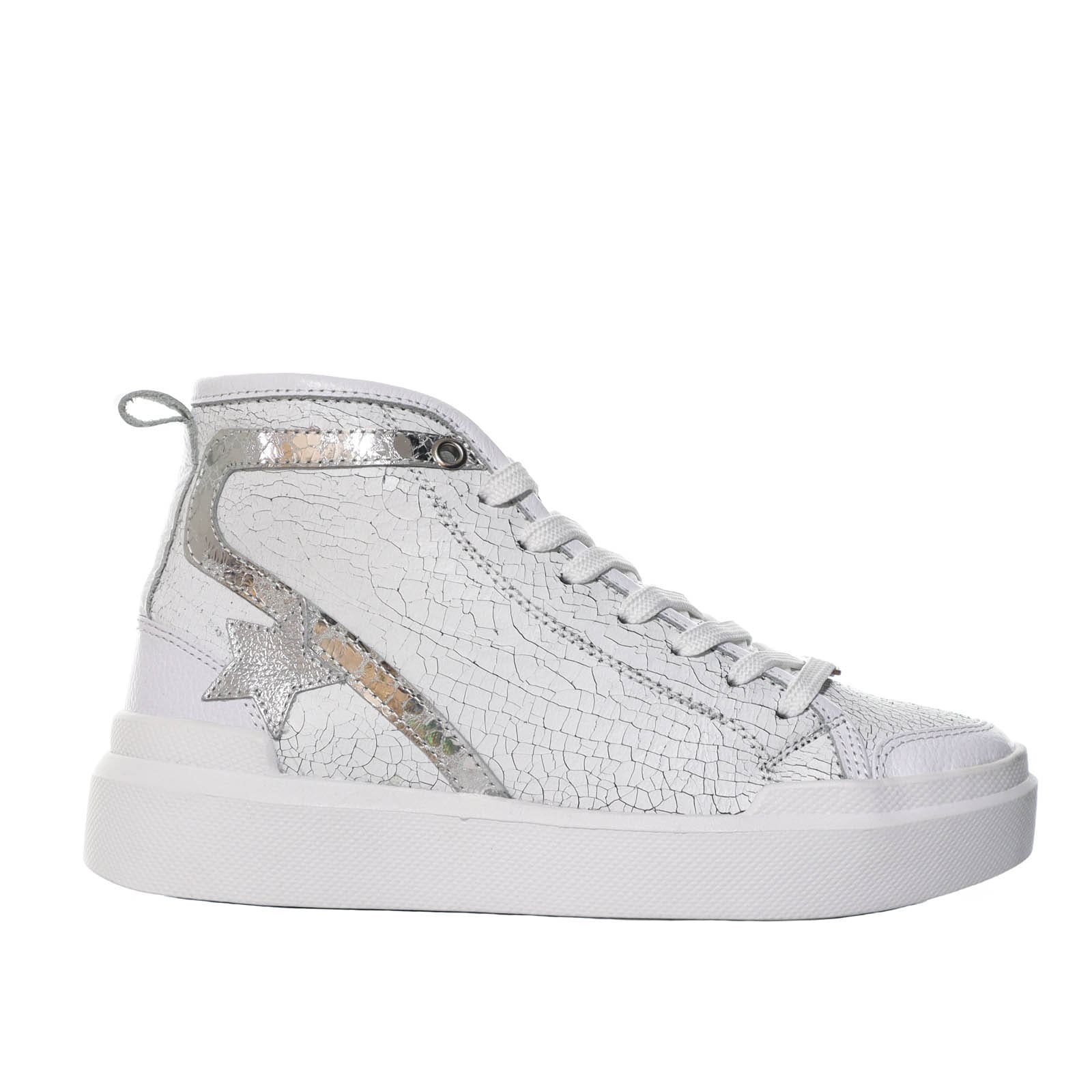 Botin deportivo blanco x plata para mujer TACT928