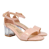Sandalia tacon nude x charol para mujer 2140-Z148