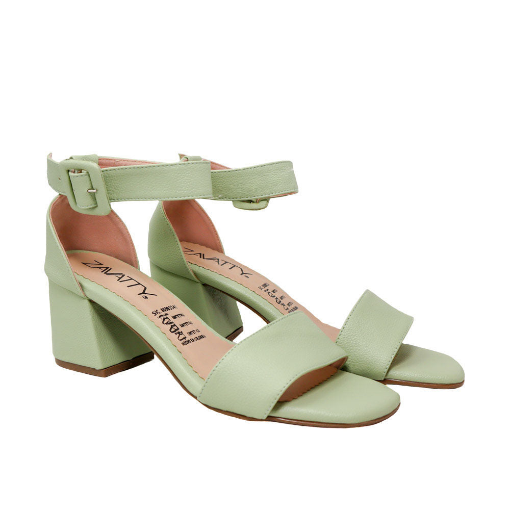 Sandalia tacon verde pistacho para mujer 2350-Z148