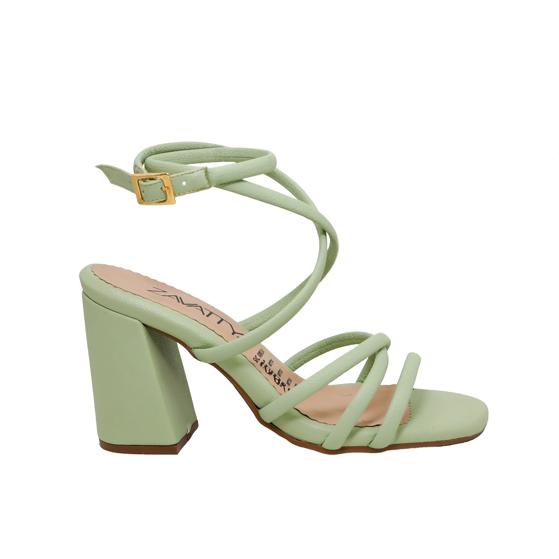 Sandalia tacon verde para mujer 2485-Z148