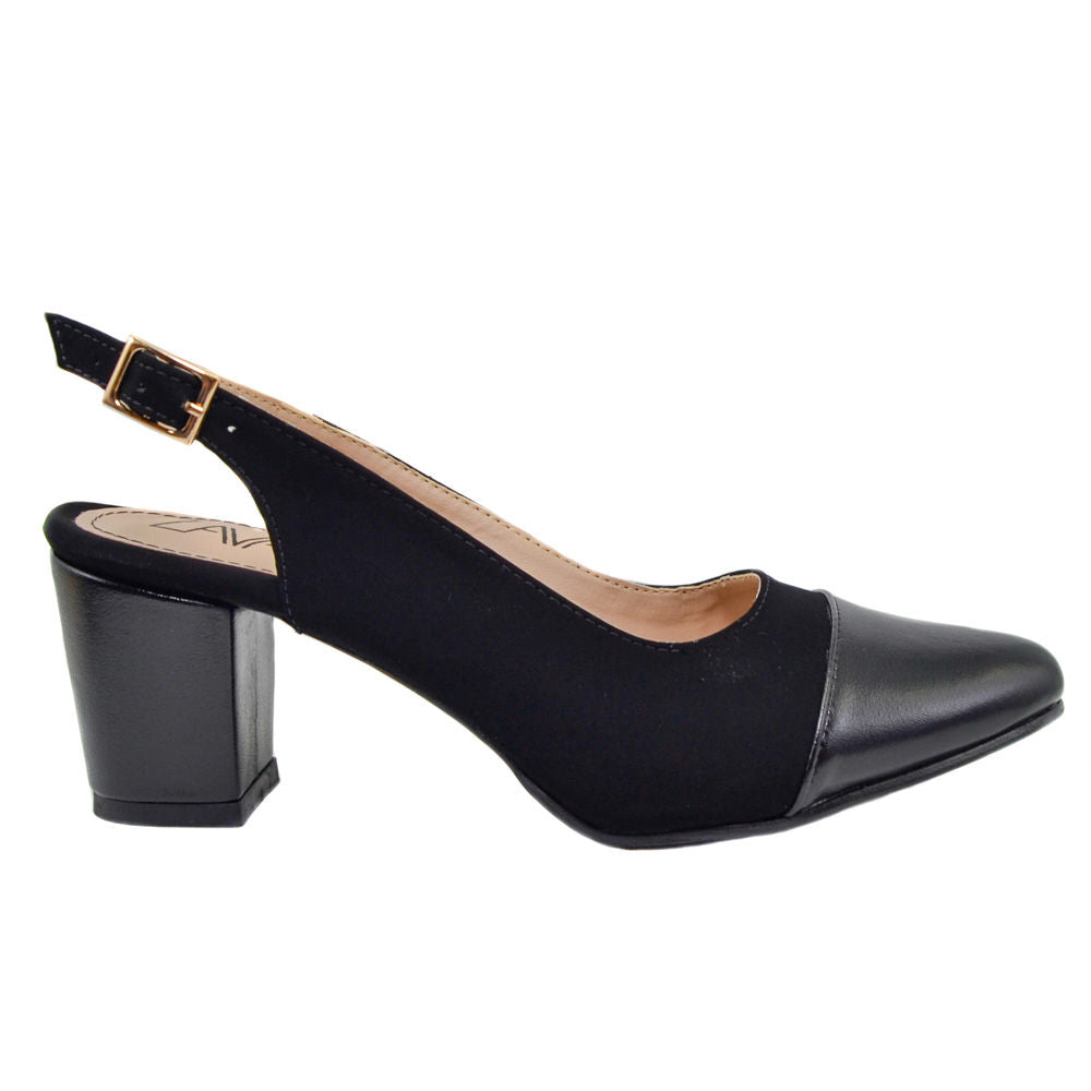 Tacon negro nobuck para mujer 8033-Z140