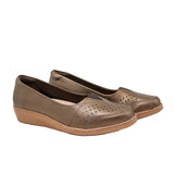 Baleta cafe metal para mujer RO3577