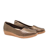 Baleta cafe metal para mujer RO3577