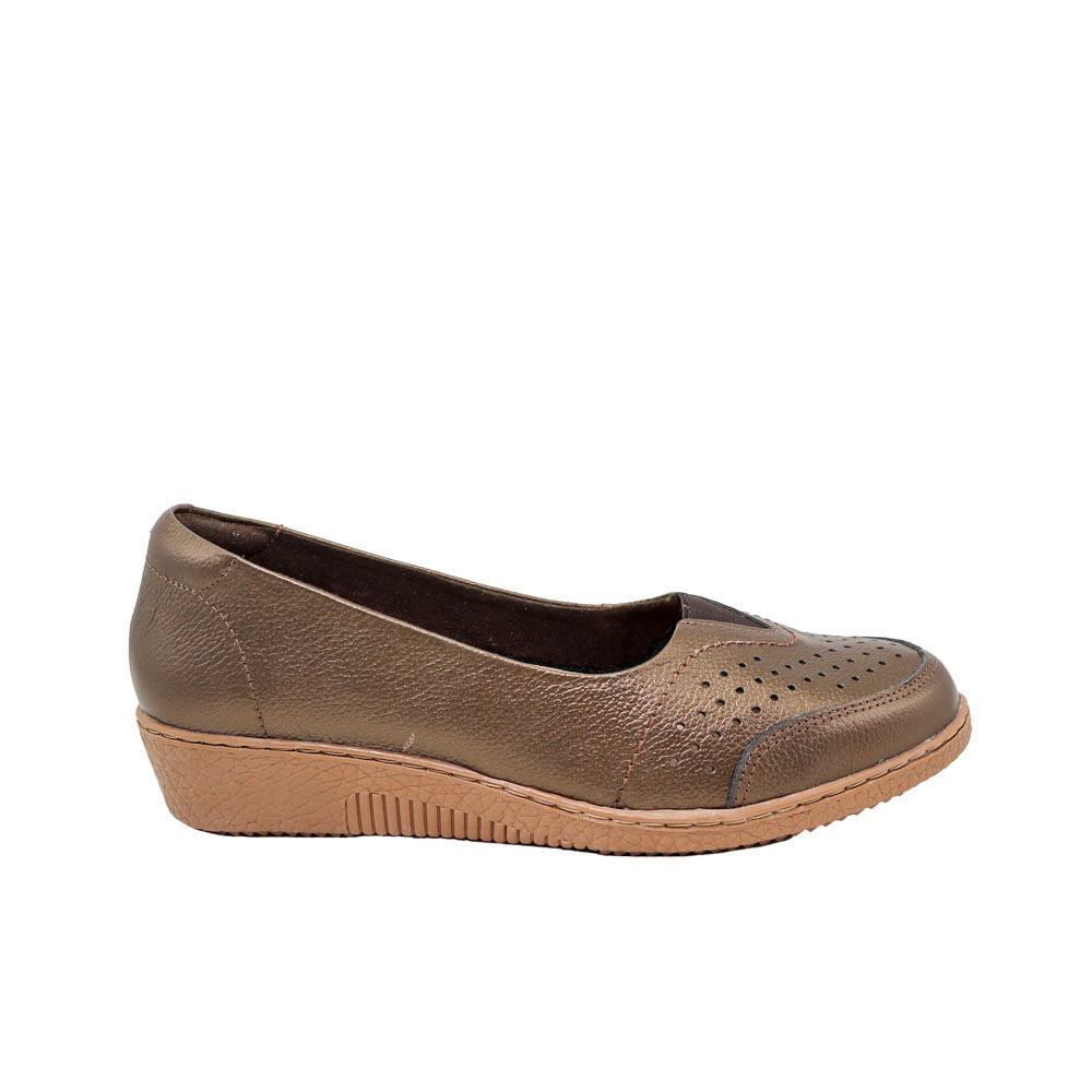 Baleta cafe metal para mujer RO3577
