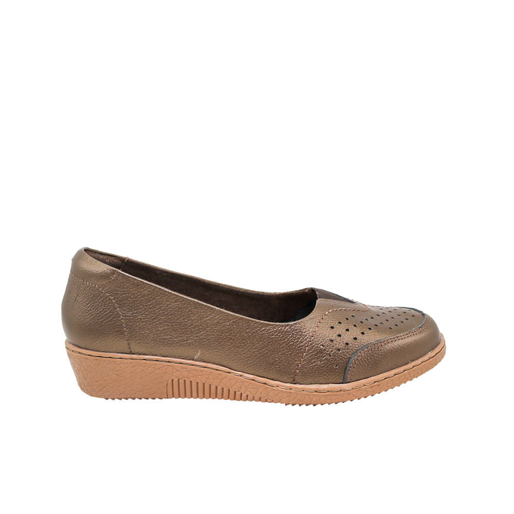 Baleta cafe metal para mujer RO3577