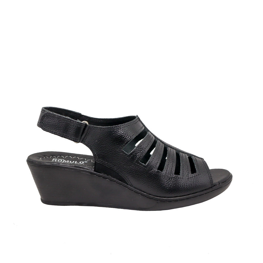Sandalia plana negro para mujer RO5032