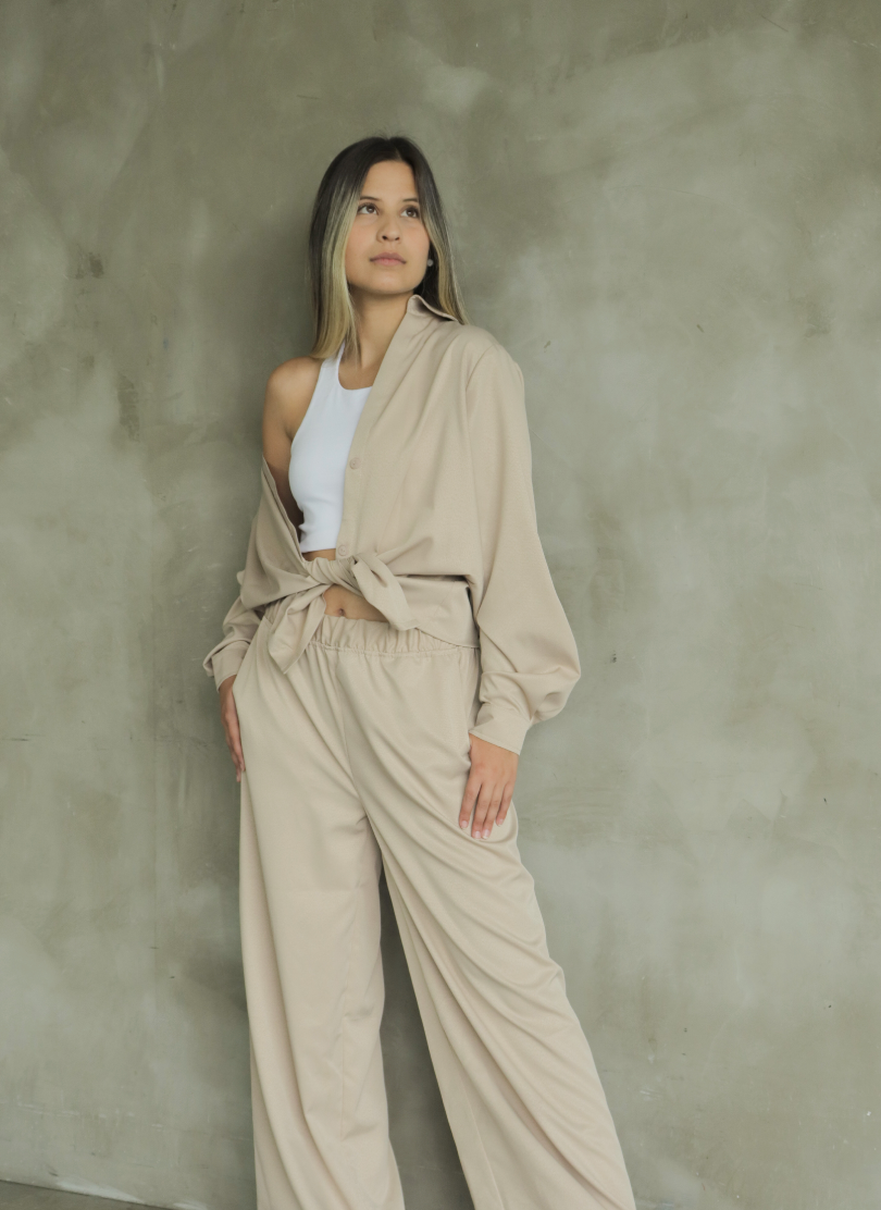 Set para mujer Chloe en color Beige - ZAVATTY-tenis-tacones-botines-zapatos-para-mujer