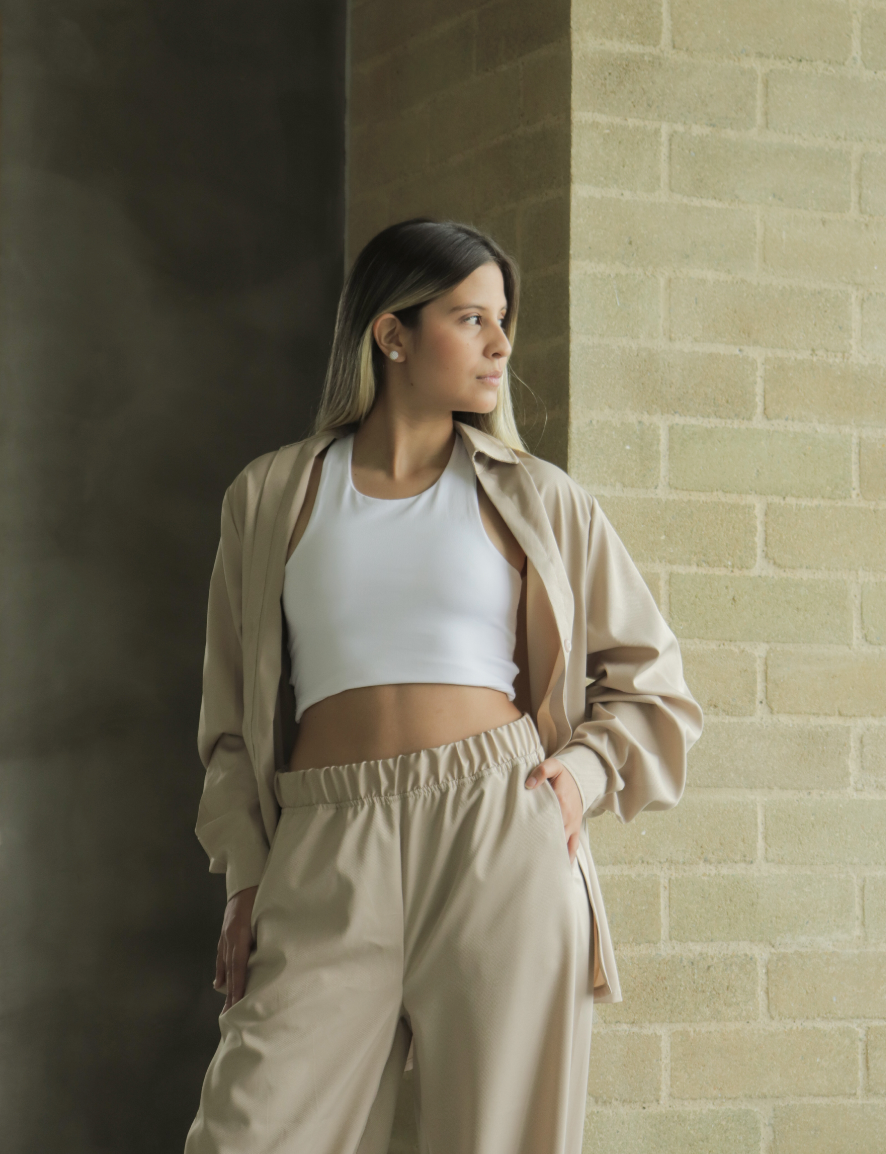 Set para mujer Chloe en color Beige - ZAVATTY-tenis-tacones-botines-zapatos-para-mujer