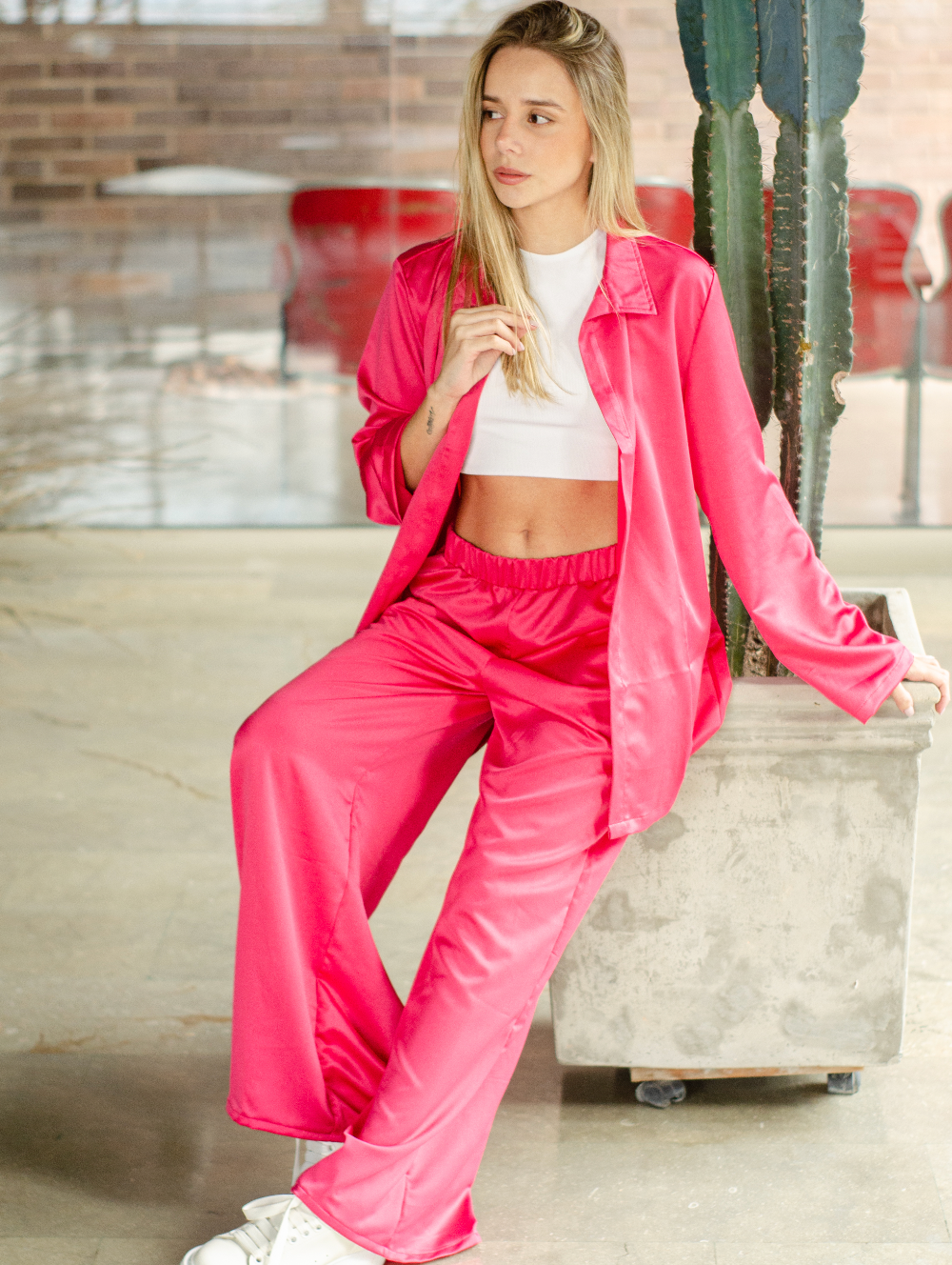 Set para mujer Chloe en color Fucisa - ZAVATTY-tenis-tacones-botines-zapatos-para-mujer