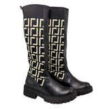Bota negro x beige para mujer TA297