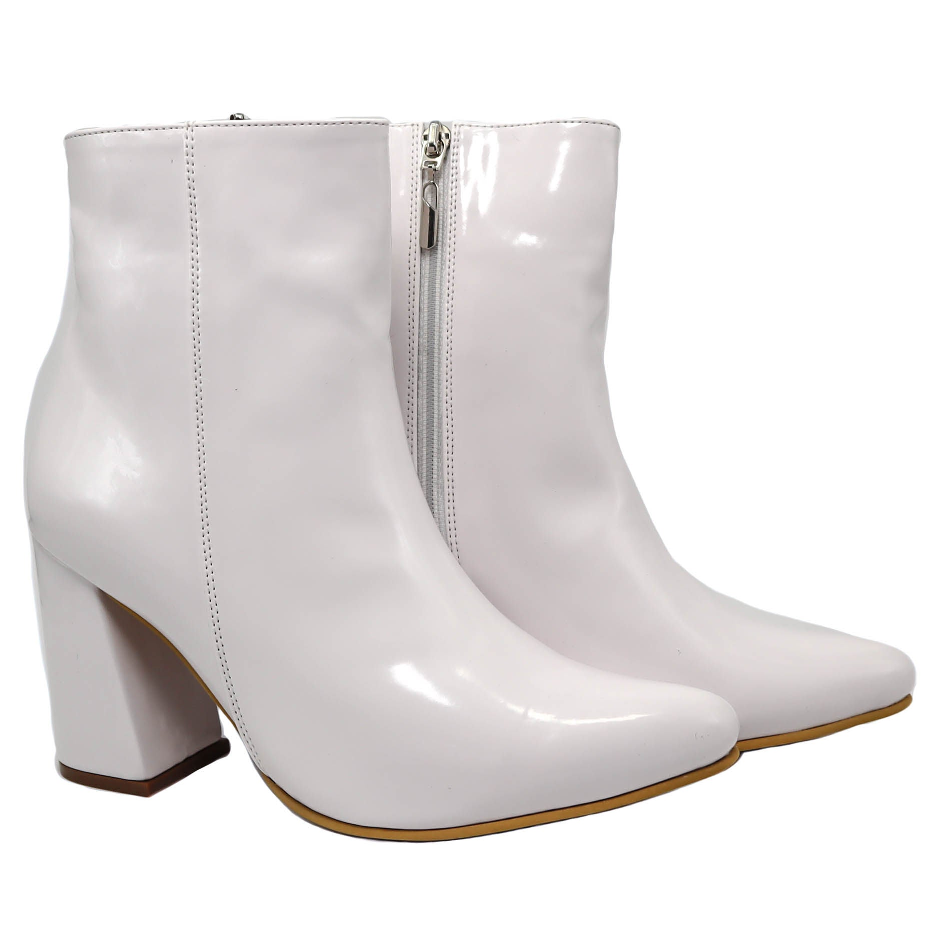 Botin blanco charol para mujer 7515-Z411